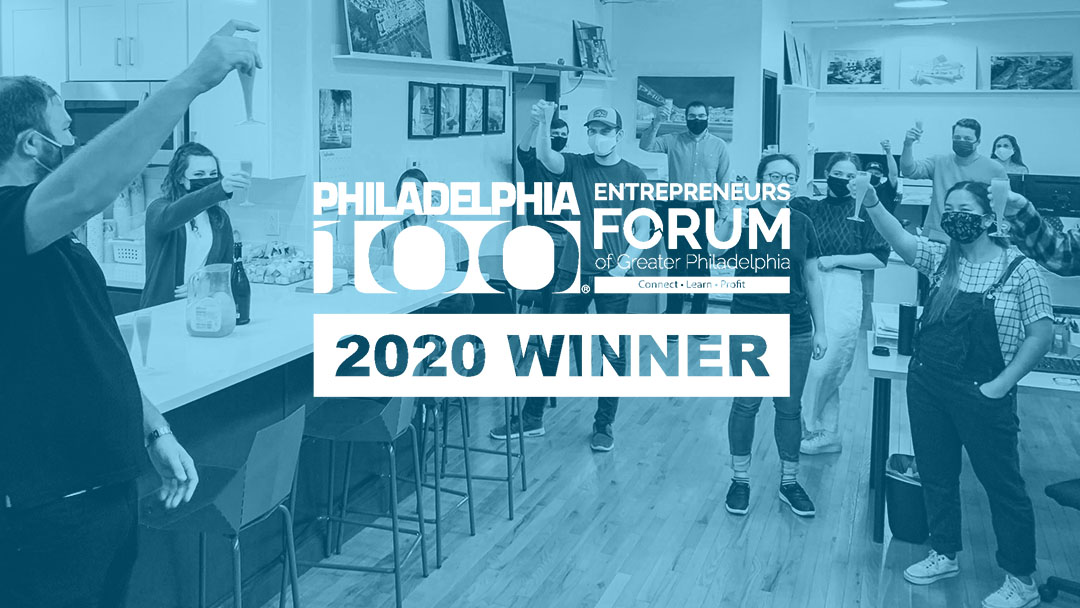 The Designblendz team toasts their Philadelphia100 win for the third year in a row